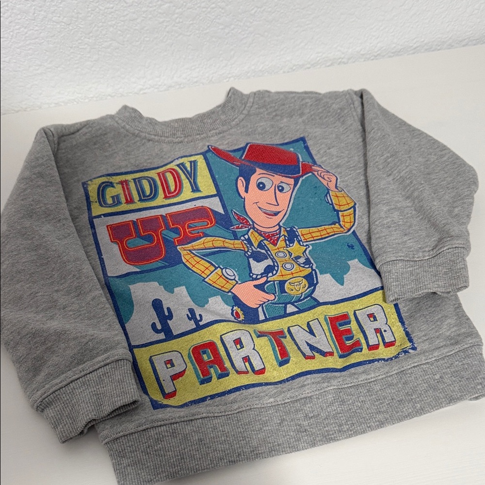 Disney Grey Woody 'Giddy Up Partner' Graphic Sweatshirt - Kids